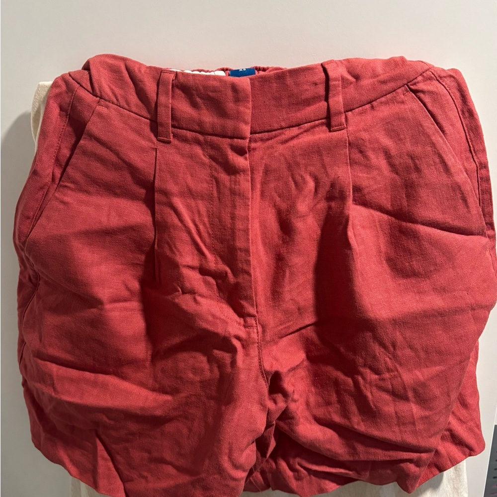 Women's Pleated Red Shorts